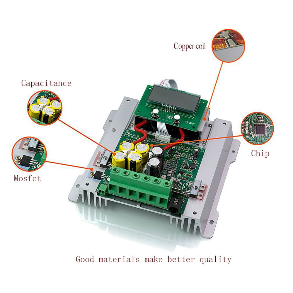 Powmr 12V 24V MPPT 30A 内置蓝牙且有LCD显示太阳能控制器