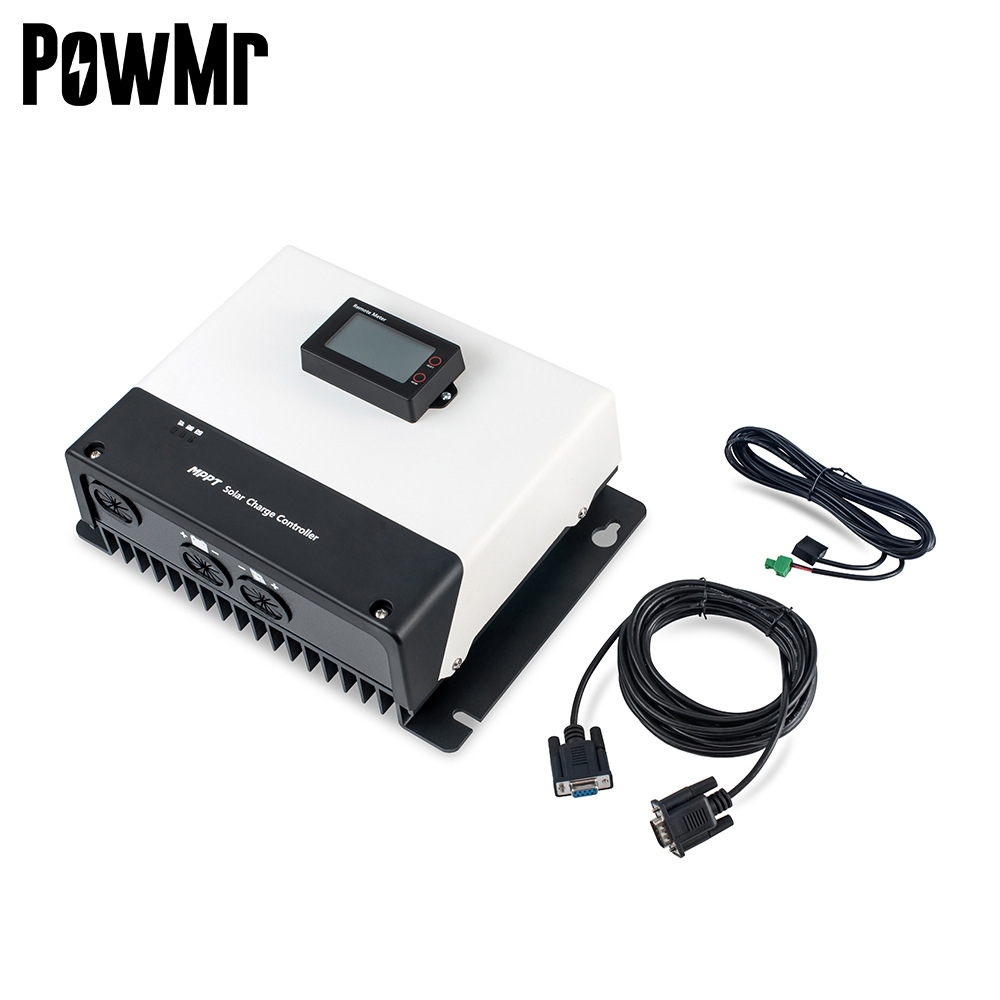 PowMr 100A MPPT太阳能控制器,带有可编程LCD, 适用于12V/24V/36V/48V铅酸和锂电池